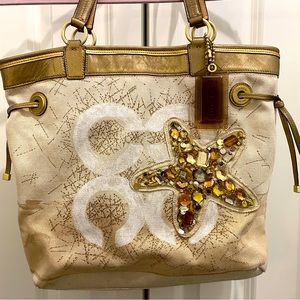 Coach Audrey Limited Metallic Starfish Tote